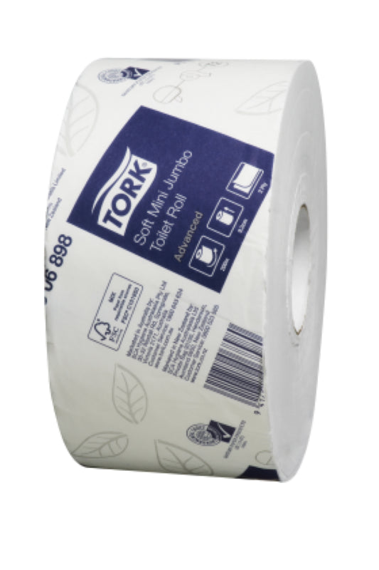 Toilet Roll 2Ply Jumbo Mini - Tork - 12X200M