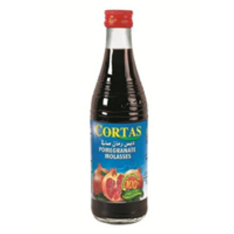 Cortas Pomegranate Molasses 300ML, a versatile, pure pomegranate juice elixir perfect for marinades, sauces, and desserts.