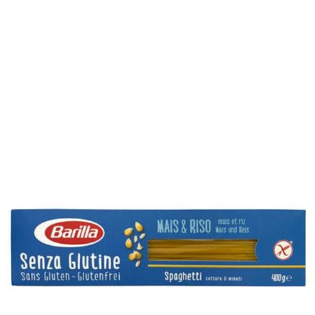 Gluten-free Barilla spaghetti (400g) offers authentic Italian flavor for delicious, dietary-friendly meals.