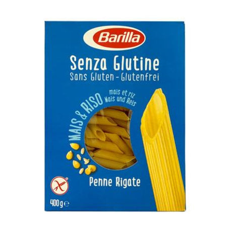 Gluten-free Barilla penne pasta, 400g pack, crafted in Italy for a delicious and authentic dining experience.