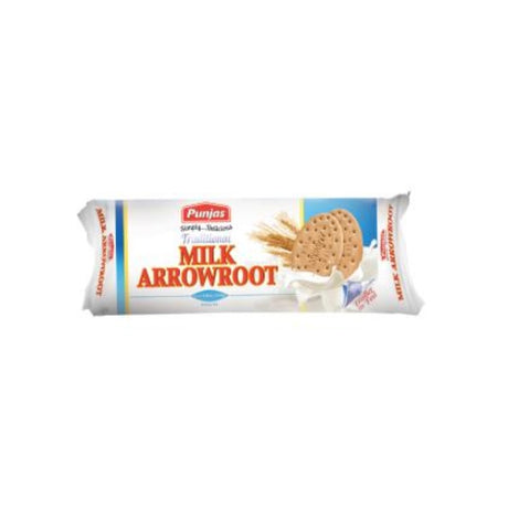 Pack of Punjas Biscuit Milk Arrowroot (250G) featuring traditional Fijian biscuits, perfect for snacks and tea.