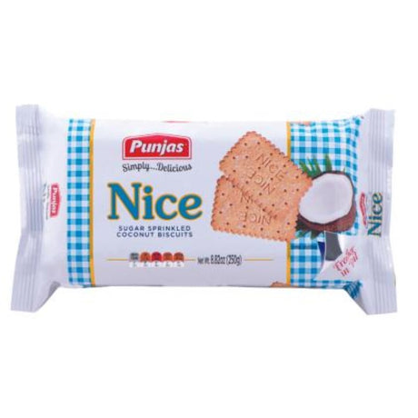 Biscuit Nice by Punjas, a 250G pack of sweet and crunchy Fijian snacks perfect for tea or casual treats.