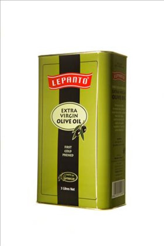 Lepanto Extra Virgin Olive Oil in a 3L container, sourced from Greece, perfect for enhancing culinary flavors and healthy cooking.