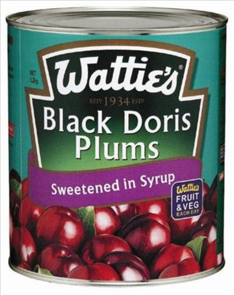 Wattie's Plums Black Doris Syrup, 3.2 kg, ideal for enhancing desserts and salads with New Zealand-grown sweetness.