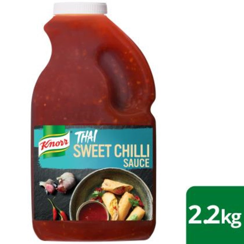 Knorr's 2.2KG gluten-free Sweet Thai Chilli Sauce, perfect for enhancing various dishes with sweet and spicy flavors.