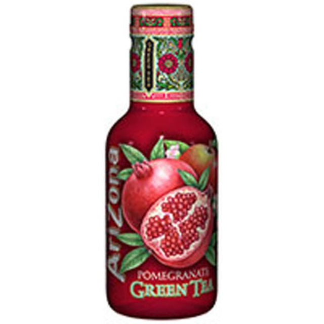 Refreshing Arizona Ice Tea Pomegranate Green Tea multipack, featuring antioxidant-rich, low-calorie flavors in 6x500ML bottles.