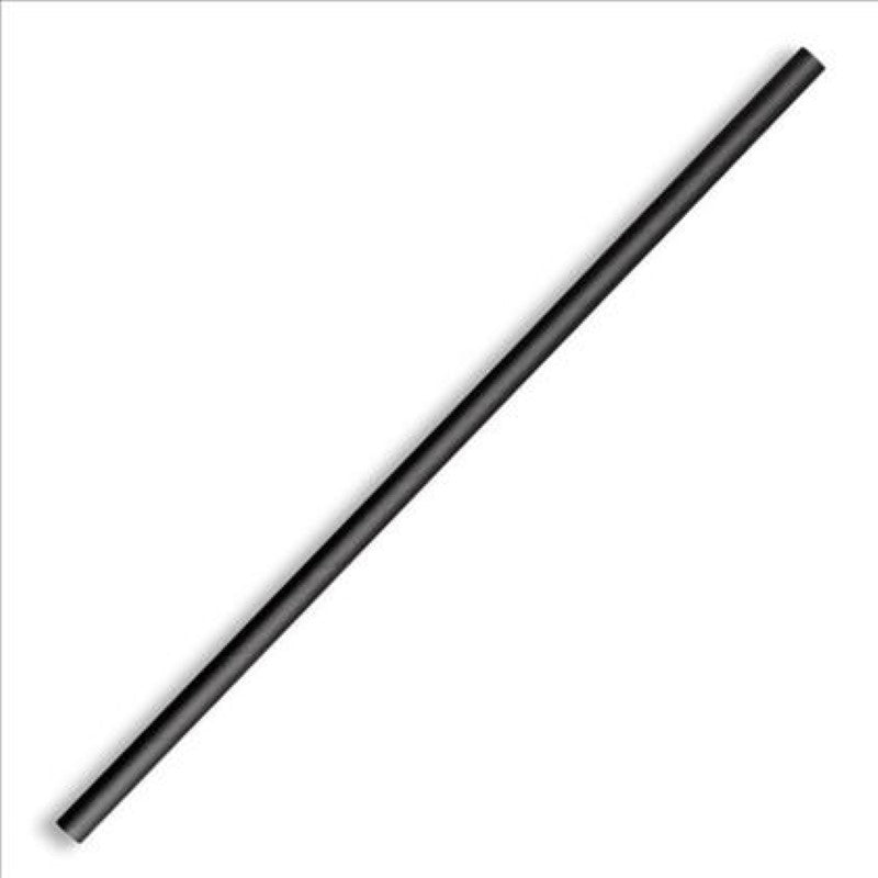 Straws Paper Black 6x197mmk 6x197mm - Biopak - 250PC