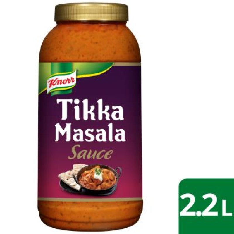 Ready-to-use Knorr Pataks Sauce Tikka Masala 2.2KG, authentic Indian flavors with rich spices, perfect for quick meals.