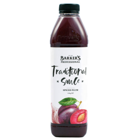 Plum Spiced Sauce by Barkers, 1.16KG, savory blend of plums, garlic, and spices for enhancing dishes.