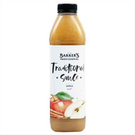 Traditional chunky apple sauce by Barkers, made from New Zealand apples with spices, perfect for desserts and savory dishes.