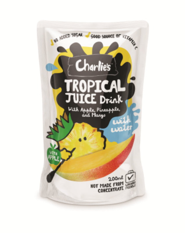 Tropical fruit juice for kids in a pack of 10x200ml, perfect for school lunches and hydration on-the-go.