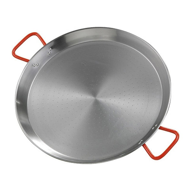 Garcima 50cm paella pan made of heavy raw steel, ideal for authentic paella cooking at home or outdoors.