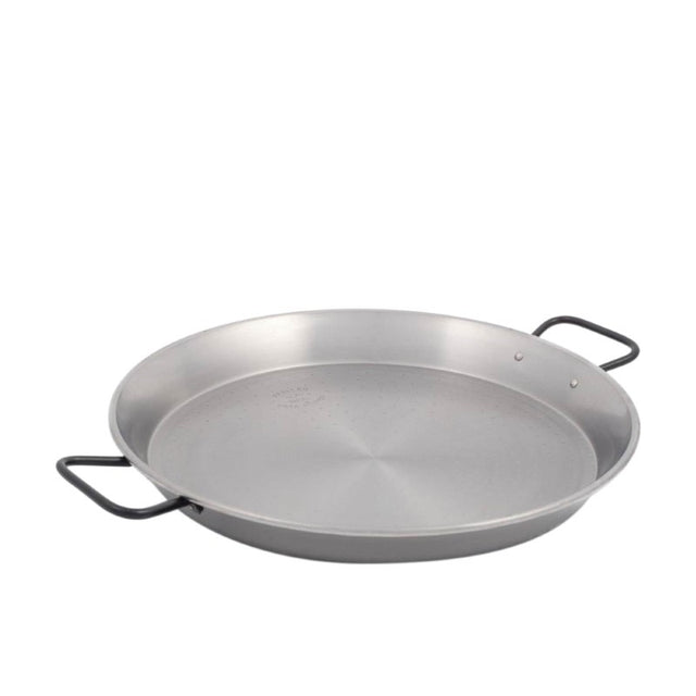 Authentic 40cm Garcima Pata Negra Paella Pan, crafted in Spain, perfect for creating delicious paella for gatherings.