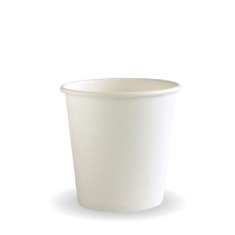 Cup Hot Paper Single Wall 4ozWhite (62.8mm Lid) - Biopak - 50PC