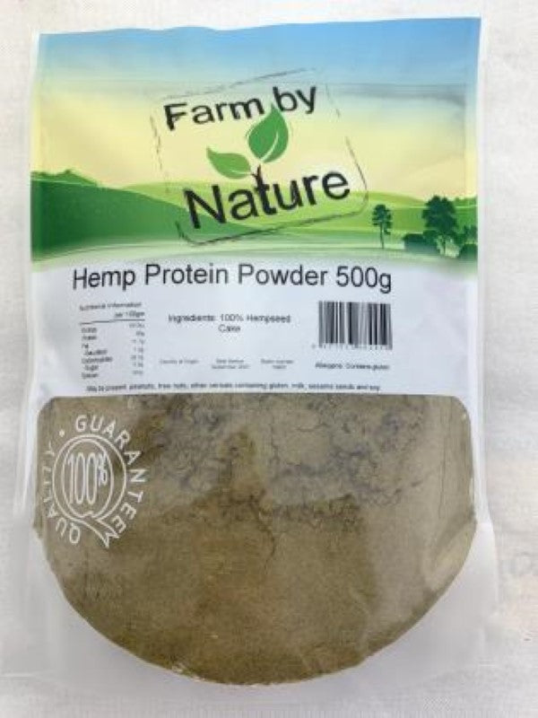 Hemp Protein powder in a 500g bag designed to boost nutrition and support a healthy lifestyle.