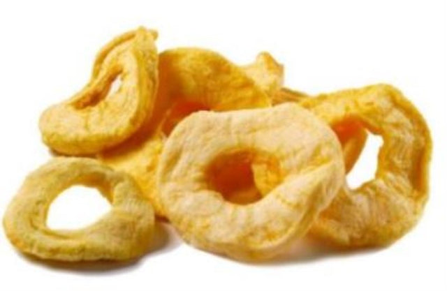 Dried apple rings in a 1KG pack, showcasing natural sweetness and versatility for snacks, baking, or granola mixes.