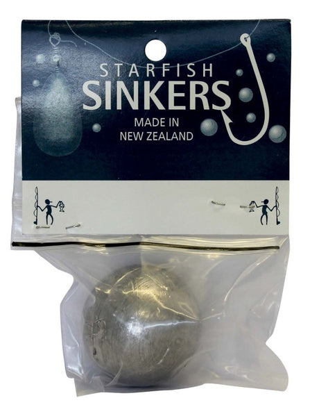 Starfish Ball Sinker Packet 8oz with starfish design for effective sinker rigs in freshwater or saltwater fishing.