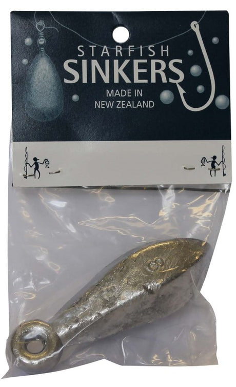 Starfish Reef Sinker Packet 8oz for precise fishing, cuts through water with minimal flutter for accurate bait placement.