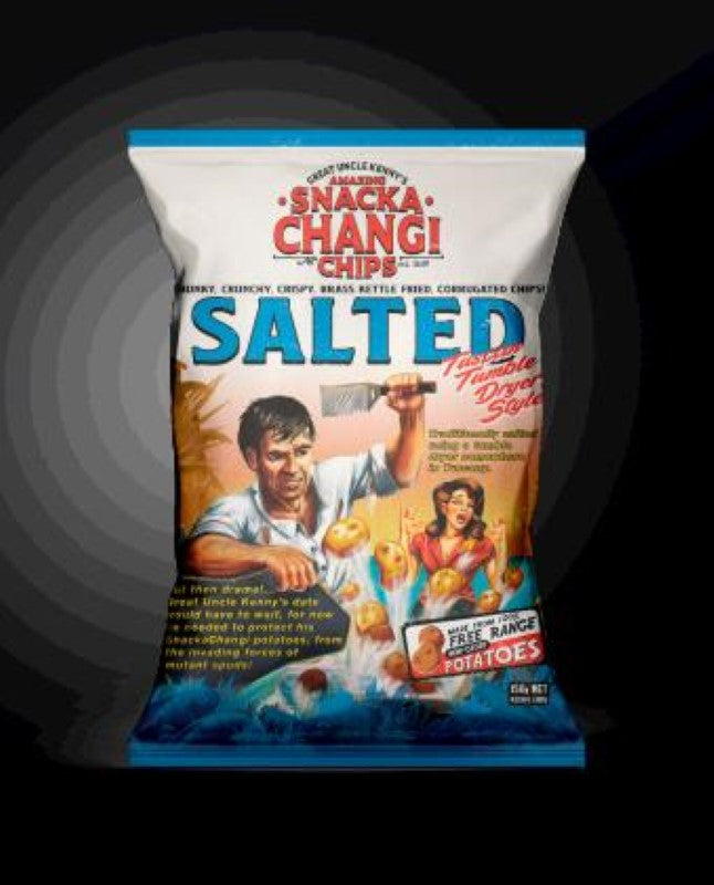 Crispy Snacka Changi Salt Chips in a 150g pack, made in New Zealand for a satisfying, flavorful snacking experience.