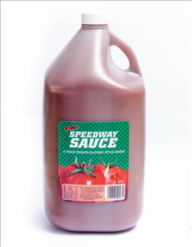 5L bottle of Speedway Hot Bites Sauce, a zesty hot sauce ideal for BBQs, marinades, and adding spice to meals.