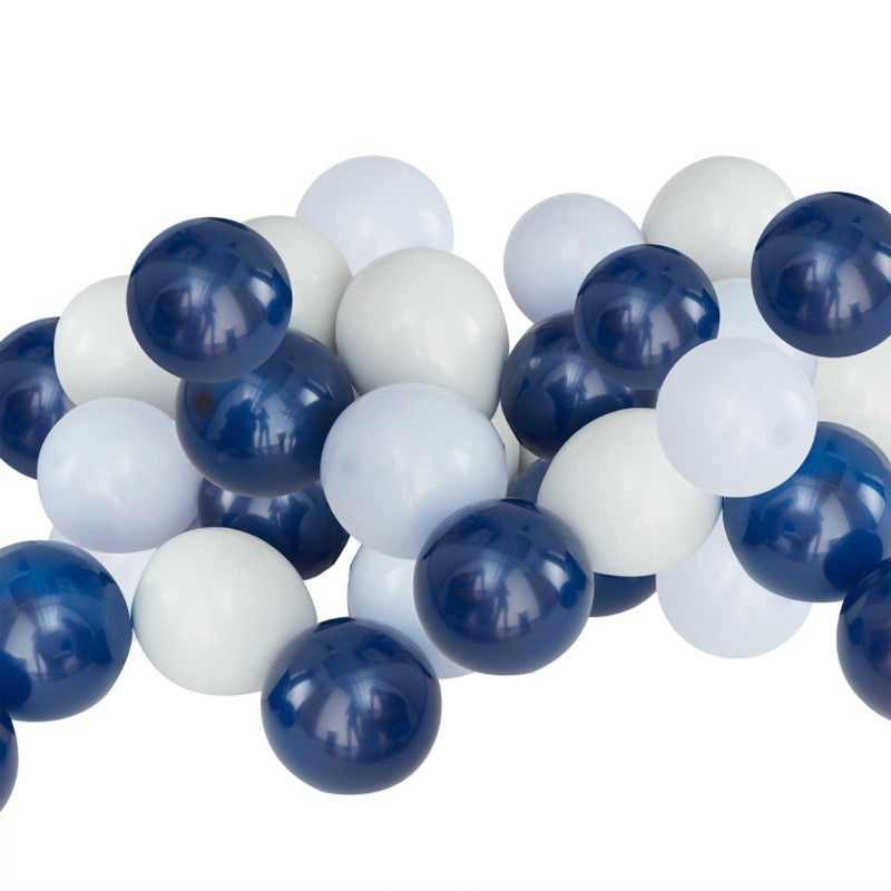 Navy, blue, and grey 5-inch balloons pack of 40 for stunning party mosaics, ideal for birthdays and baby showers.