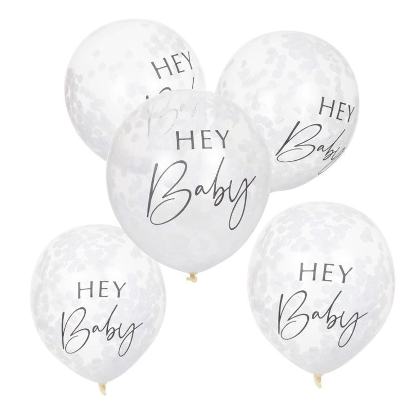 Botanical Baby Hey Baby 12 Inch Balloons - Pack of  5