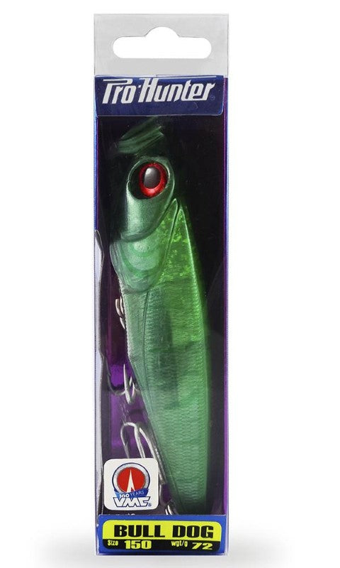 Pro Hunter Bull Dog 150mm Popper - Crystal Green