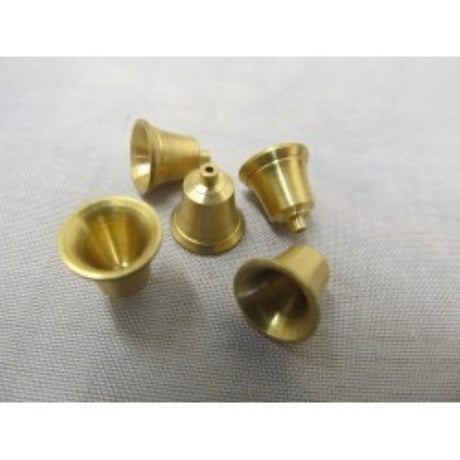 High-quality set of 5 marine bells, 9mm diameter and 10mm height, ideal for enhancing boat models and repairs.
