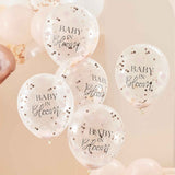 Baby In Bloom 12" Rose Gold Baby Shower Confetti Balloons