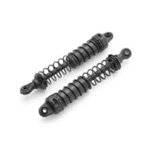 Blackzon Radio Control FR Shock Black set, two durable shock absorbers for enhanced RC vehicle performance and stability.