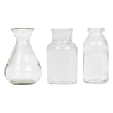 Botanical Wedding Decorations Glass Bottle Set - Pack of 3 10cm (H)