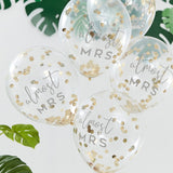 Botanical Hen Party Gold Confetti 12" Latex Balloons almost MRS - Pack of  5