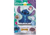 Colorful CrystalArt Buddy kit featuring Stitch, with wooden figurine and supplies for crafting a sparkling collectible.