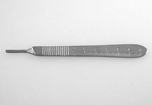 Large stainless steel scalpel handle designed for precision cutting, compatible with various blades for crafting and hobby projects.