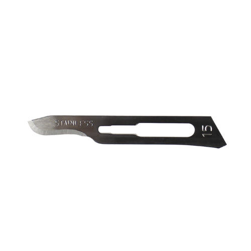 Small stainless steel scalpel blades (2pc) with curved edges for precise crafting, model making, and detailed cutting.