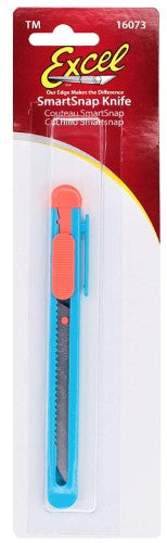 Colorful K-73 Snap Knife with 30-degree blade, designed for precision cutting of foam, vinyl, and paper in various crafts.