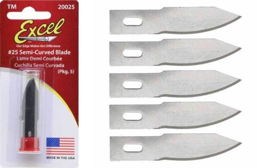 Hobby Tool #2 Shallow Curve Blades, pack of 5, designed for precise cutting and carving in various crafts and hobbies.