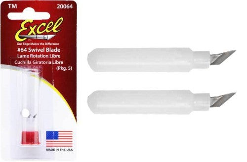 High-quality #64 swivel blades for precision cutting of paper, film, and stencils; fits K4 knife, includes two blades.