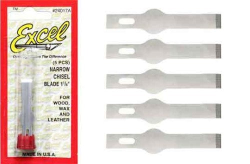 Hobby Tool - #1 Narrow Chisel Blade Long (5 Pack) for precision cutting and shaping in various crafting projects.