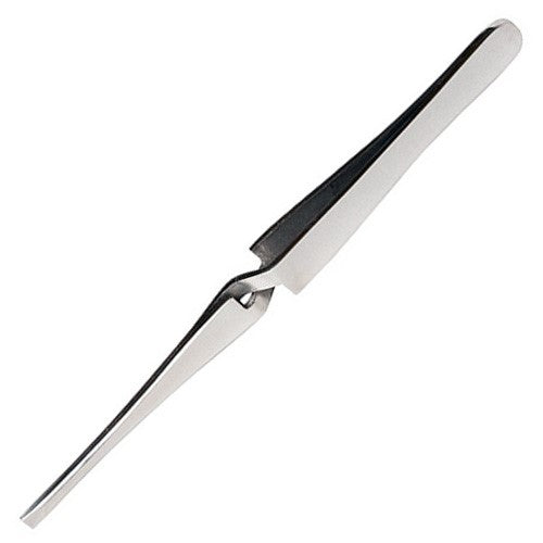 4.5" self-closing tweezers with pointed tip for precise handling of small objects in crafting and repair projects.