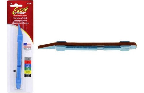 Ergonomic Hobby Tool Sanding Stick for woodworking, crafting, and automotive projects, offering precision and varied grit options.