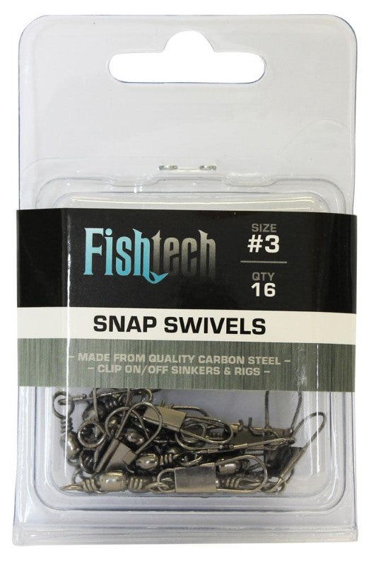 Fishtech #3 Snap Swivels (16 per pack)