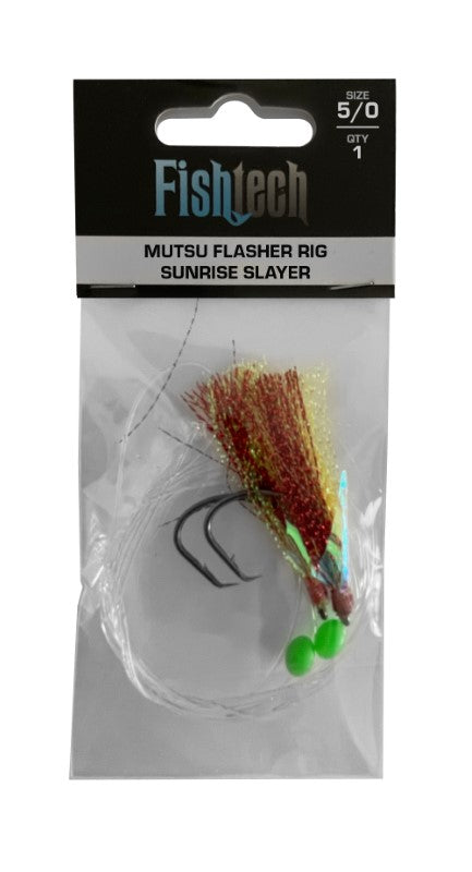 Fishtech 5/0 Mutsu Economy Flasher Rig - Sunrise Slayer