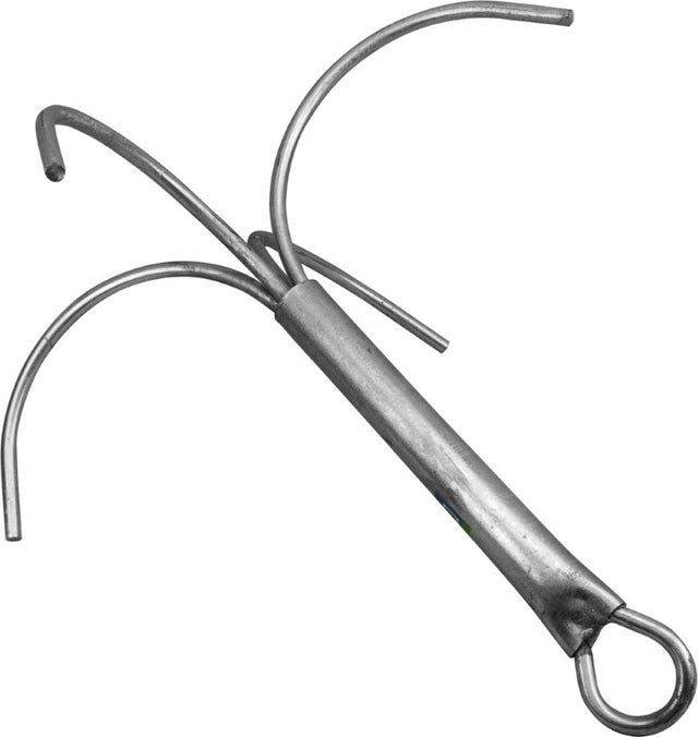 8mm grapnel anchor with sturdy prongs for secure anchoring on rocky or sandy seabeds, ideal for small to medium boats.