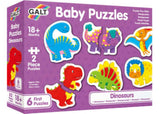 Colorful 2-piece dinosaur puzzle for toddlers, enhancing fine motor skills and problem-solving through play.