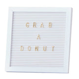 White and Gold Peg Letter Board 25cm (H) x 25cm(W) x 2cm (D)