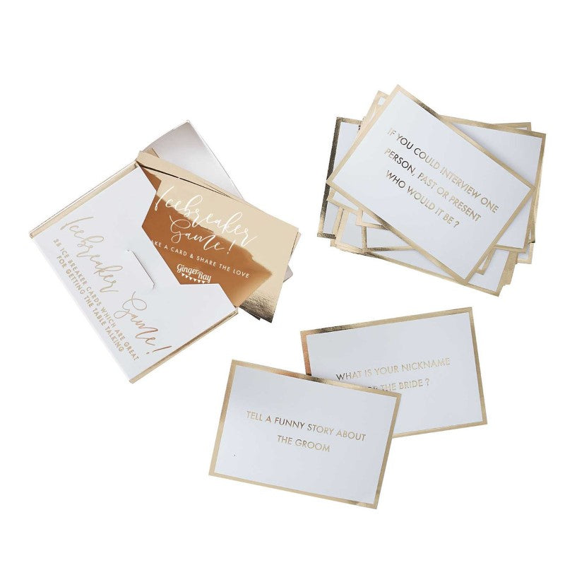 GOLD WEDDING TABLE GAME - Pack of 25 (10cm W x 7cm H each card)