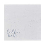 Hello Baby Napkins Cloud & Speckle Cream & Grey - Pack of 16 16.5cm (H) x 16.5cm (W)