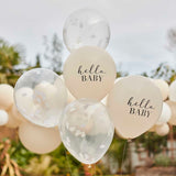 12" Hello Baby Balloon Bundle Hello Baby & Confetti Clouds - Pack of 5