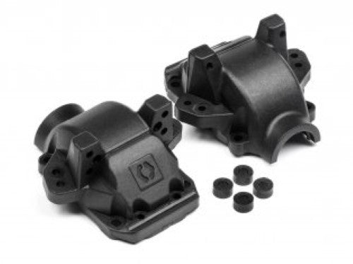 HPI Racing RS4 Diff Cover set for robust protection and performance in RC racing, crafted for durability and easy installation.